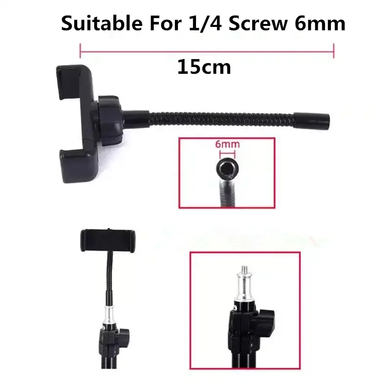 Flexible Hose Arm Cell Phone Clip Holder For Led Selfie Ring Lamp Replacement Kit 360 Degree Mount Mobile Phone Holder Clamp view 3