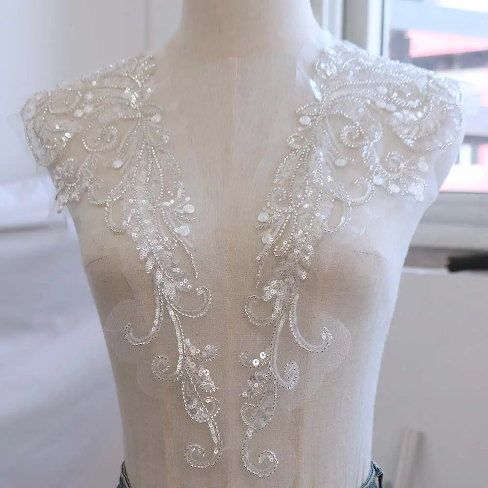 

Flower Pattern Flower Rhinestone Patch Elegant Beaded Detail Beaded Sequin Patch Lace Trim Polyester Embroidery Sewing Patch