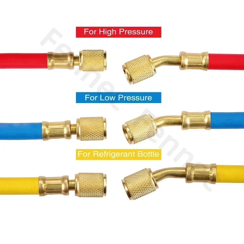 Imagem -03 - Mangueira de Carregamento ac R410a 60 Polegadas Tubo de Fluoreto de ar Condicionado com Válvula de Esfera 800 Psi ar Condicionado de Carro Mangueira de Carga de Refrigerante