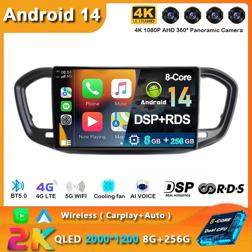 

Car Android 14 Multimedia Player For LADA VESTA 2023 TS7 TS18 TS10 QLED DSP Navigation Audio Carpaly AUTO 2din Radio