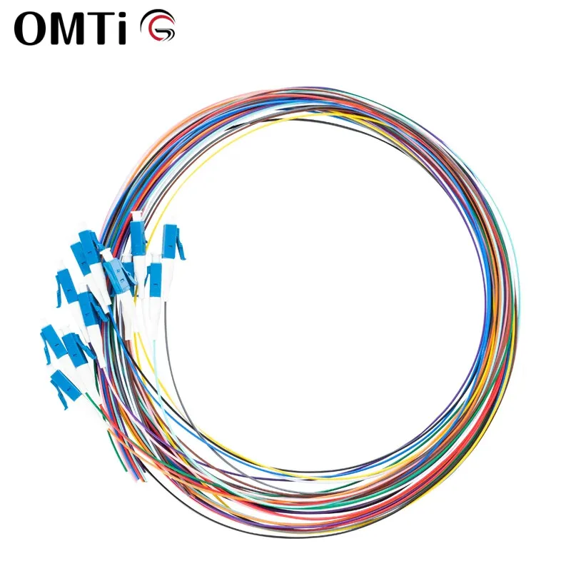 LC/UPC 10PCS 12 Pieces/Lot 120 Totally 1M/3.28Ft 9/125 0.9Mm Single-Mode Color-Coded Fiber Optic Pigtails Patch Cables