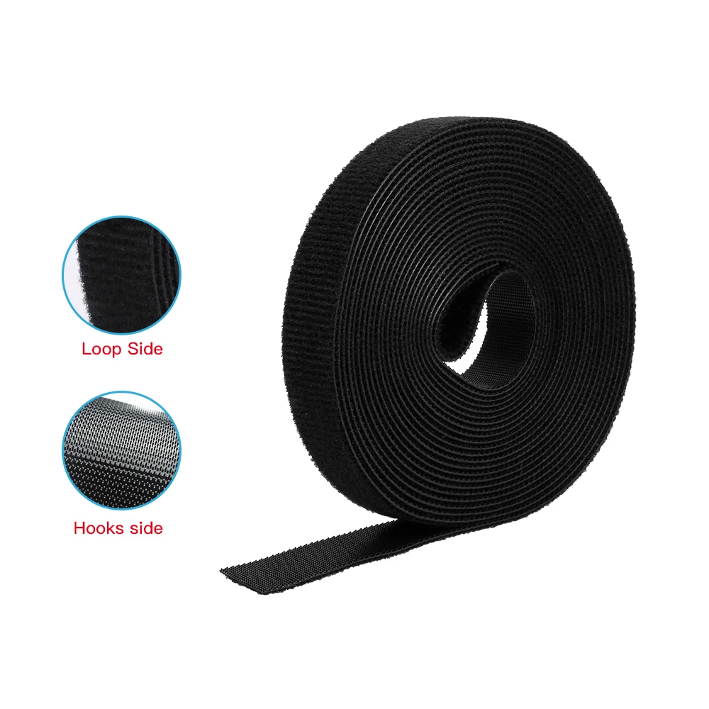2cm x 5M1 Roll Self Adhesive Reusable Cable Tie Nylon Fastener Hook & Loop Strap Cord Ties Organizer