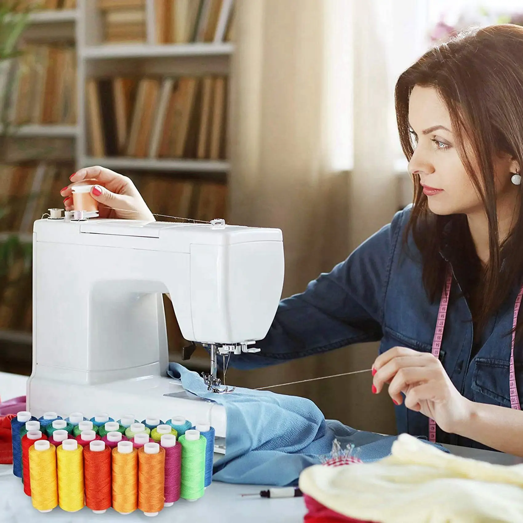 

PORK-200X Sewing Thread Set 100 Colour 250Yd Each Spool Polyester Thread Kit For Hand Or Machine Sewing