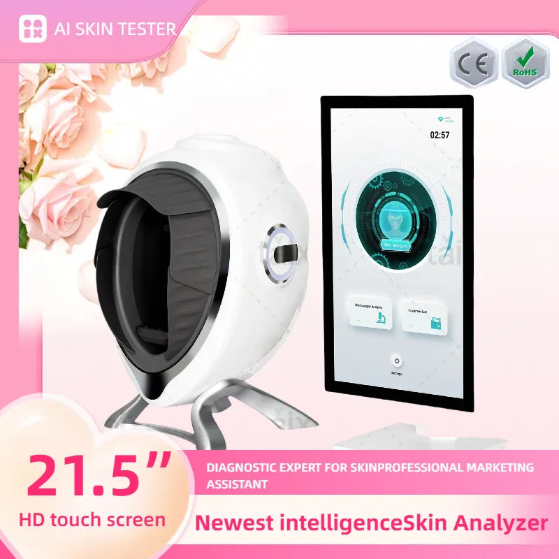 

New Portable 3D Ai Skin Tester Scanner Facial Analyzer Magic Mirror Monitor Professional Face Testing Detector Care Analysis