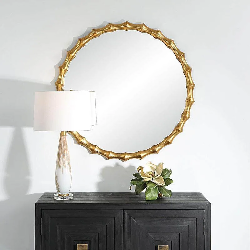 European round creative old mirror antique bathroom mystery mirror toilet American makeup mirror