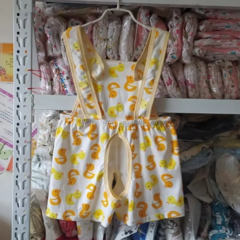 

Комбинезон ABDL на подтяжках, комбинезон с открытой промежностью, шорты с эластичной резинкой на талии, боди с открытой спиной, DDLG, детские мягкие комбинезоны