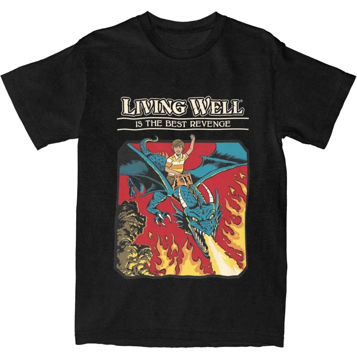 Living Well Dungeons Dragon Parody Accessories T-Shirts Men Women Vintage Fantasy Crazy 100% Cotton Graphic Print Cloth