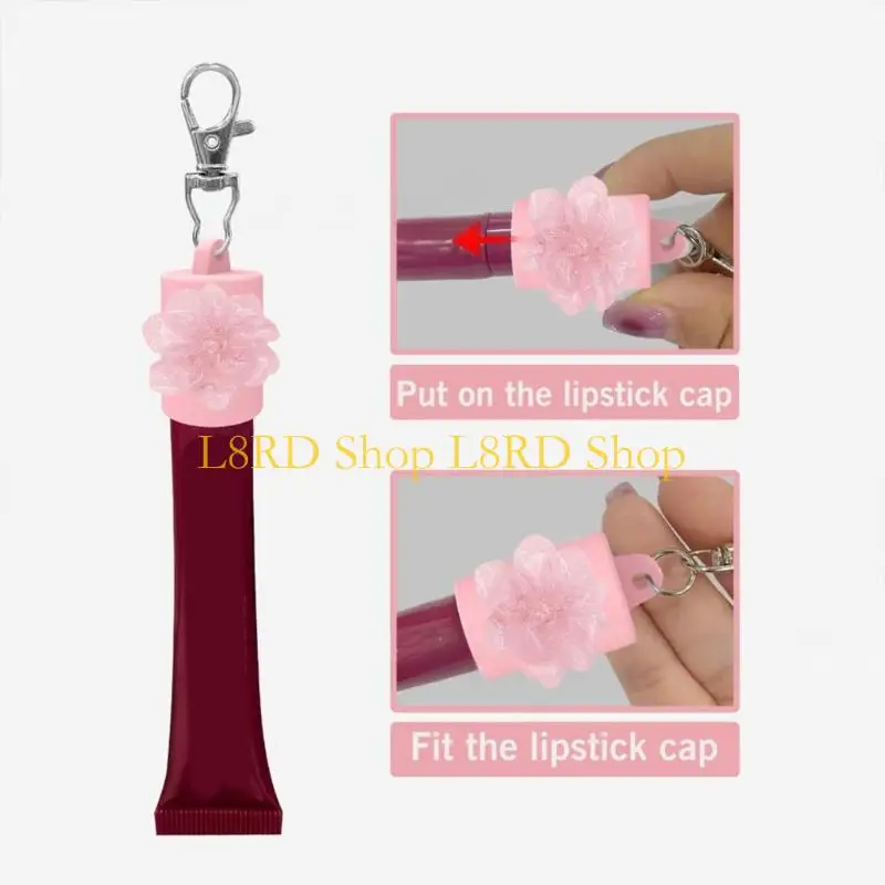

L8RD Silicone Keychain Lip Gloss Dispenser Easy Closure Reusable Liquid Cosmetic Bottle For Daily Use