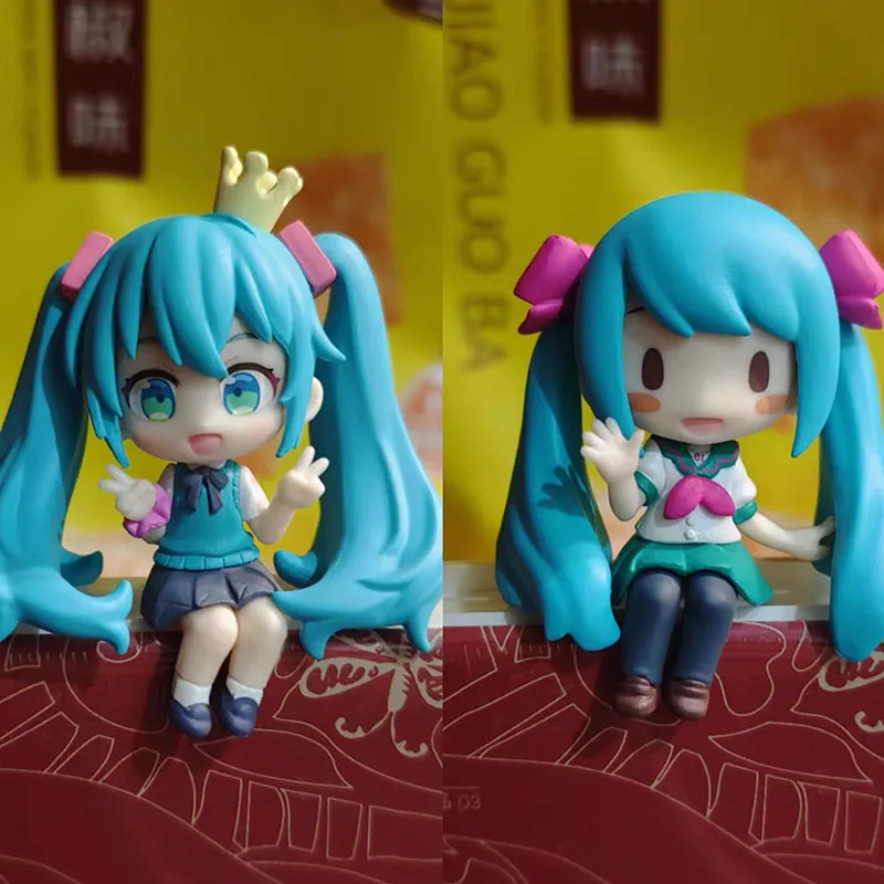 Figuras de acción de Hatsune Miku, modelo de colección de Pvc, versión Q, Ojo de frijol, ojos grandes, regalos para niños