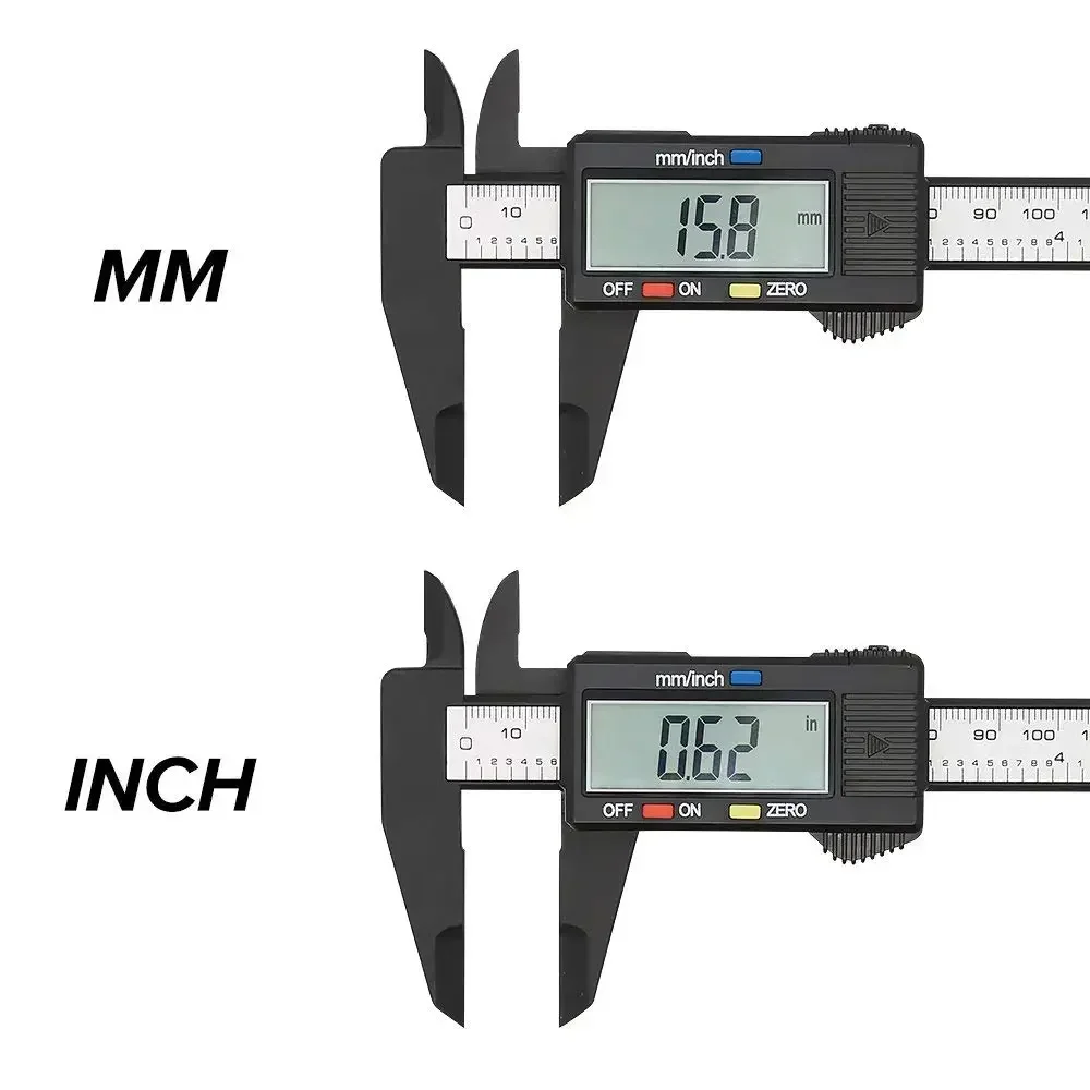 150 mm elektronischer digitaler Messschieber, Kohlefaser-Zifferblatt, Messschieber, Mikrometer, Messwerkzeug, digitales Lineal