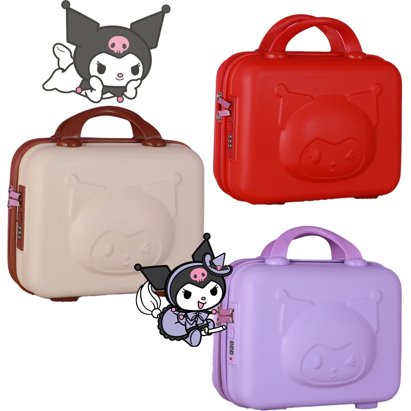 الكرتون المحمولة حقيبة فتاة 14 بوصة سانريوس جديد حقيبة مستحضرات التجميل Kuromi صندوق تخزين صغير الإبداع تذكارية هدية صندوق