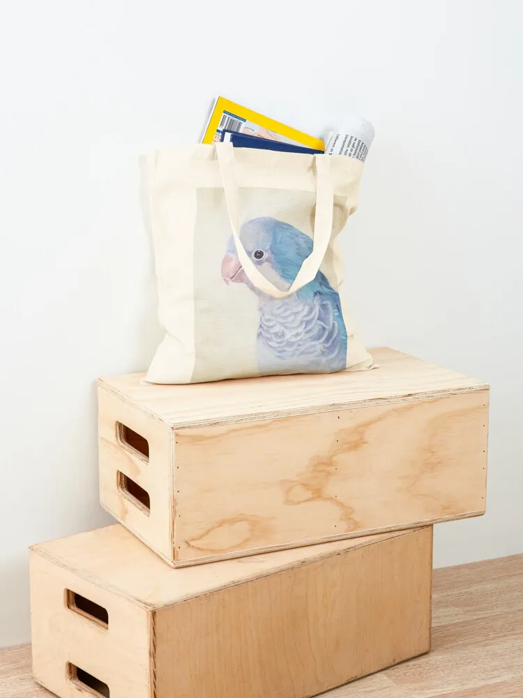Blue Quaker - pet bird portrait painting Tote Bag Handbags women Shopper Women's shopper bag tote bag canvas