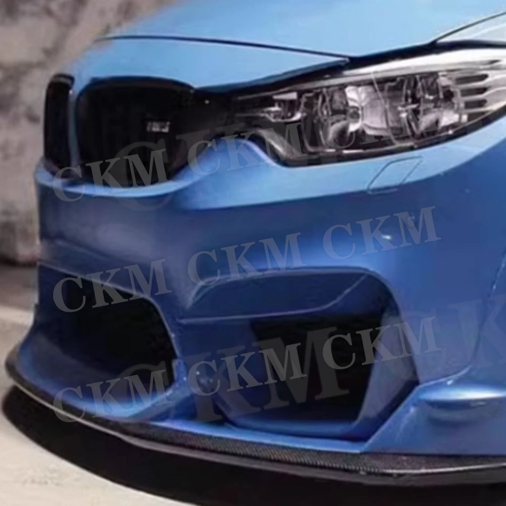 CKMUUER Carbon-Faser Frontstoßstange Lippe Seitenspoiler Frontlippe Stoßstangenspoiler Auto für BMW M3 M4 F80 F82 F83 2015-2020