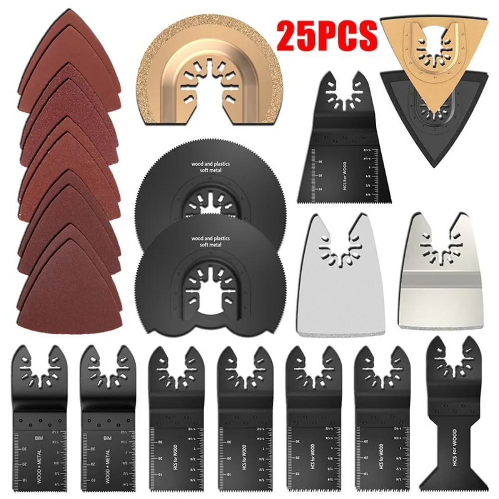 25/12pcs/10PCS High Carbon Steel Mix Saw Blade Oscillating Multitool Power Tool Bi-metal Saw Blades Wood Cutting