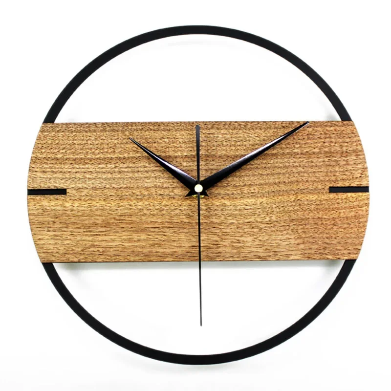 3D Stille Vintage Wandklok 12 Inch Eenvoudige Modern Design Houten Klokken Voor Slaapkamer Stickers Hout Muur Horloge Home Decor