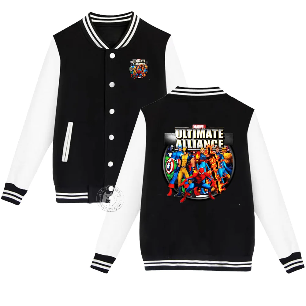 Kids Marvel Spider-Man Collection uniforme da Baseball giovanile stampata 2-14 anni per ragazzi e ragazze cappotto da strada caldo e spesso