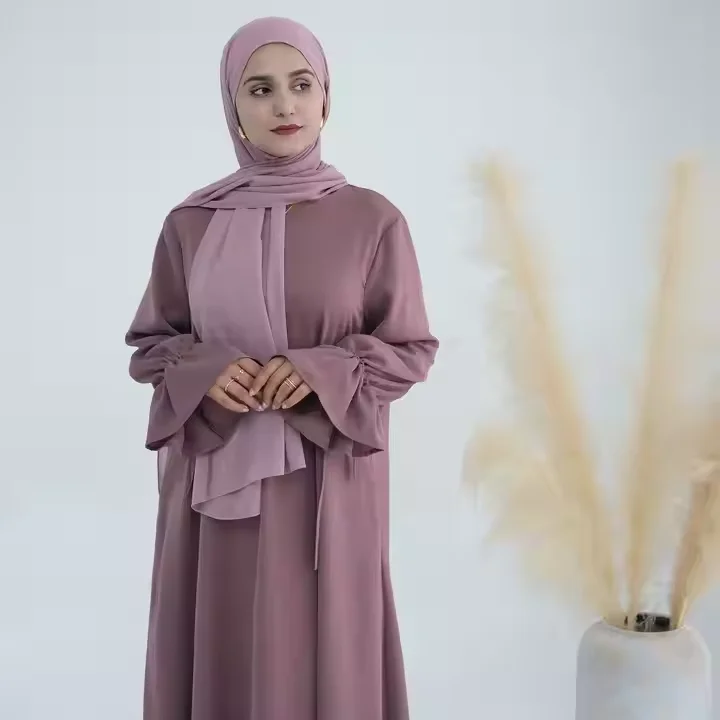 

Eid Prayer Dress Abaya Elegant Modest Nida Ramadan Abayas Islam Jalabiya Women Muslim Kebaya Caftan Marocain Femme Robe Clothing