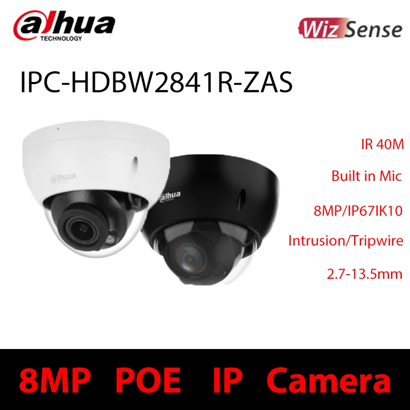 

Dahua IPC-HDBW2831R-ZAS-S2 8MP & IPC-HDBW2841R-ZAS 2.7 mm–13.5 mm Motorized zoom Lens IR40M Poe ip camera