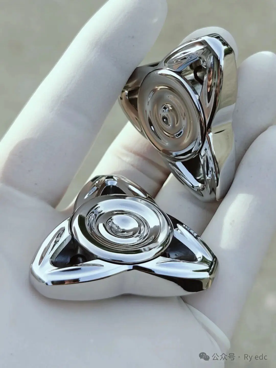 Used EDC Ry Edc Fingertip Top, Rhyme Steel, Porcelain Wash, Brand New and Unopened Sprocket Fidget Spinner