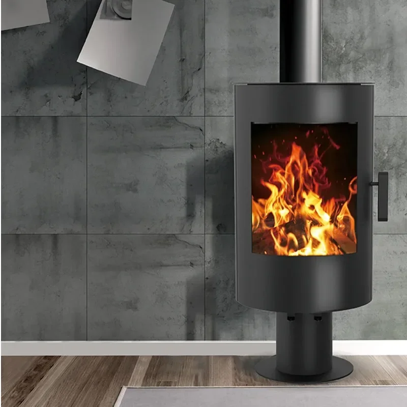 

R0703A Easy Clean Round Living Room Freestanding Environmental Home Wood Burning Stove Firewood Fireplace Wood Heater Indoor