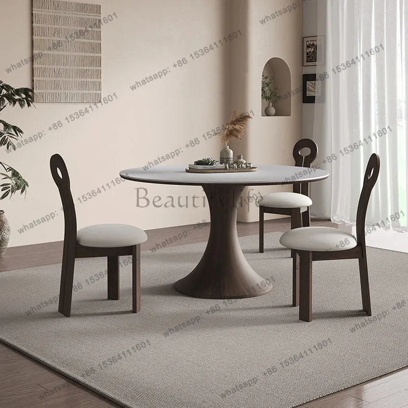 FG Home Modern rock slab round dining table pliante chair desk kitchen furniture 90cm 100cm 110cm 120cm 130cm 135cm dining table