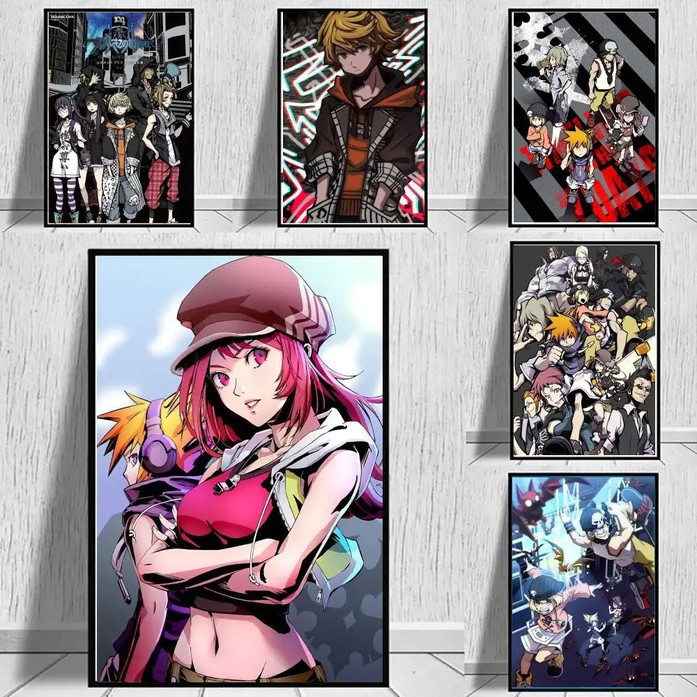 Game N-NEO The World Ends With You Posters Living Room Bar Cafe Quality Canvas Vintage Style Comics Painting Art Home Wall Deco