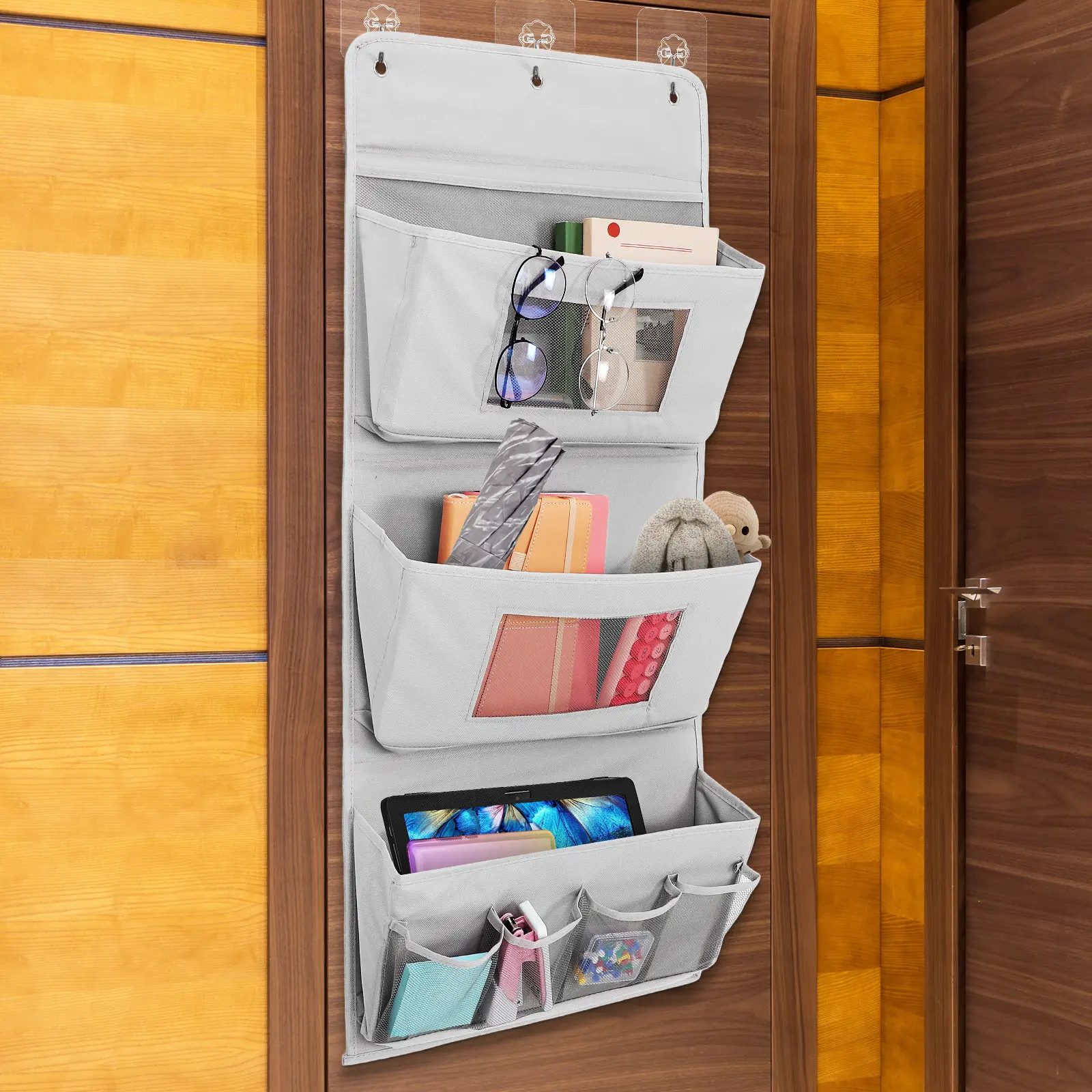 Hanging Pocket Organizer for Closet Door Wall Multiple Compartments Cloth Storage Bag Easy Clean Space Saving Door Back
