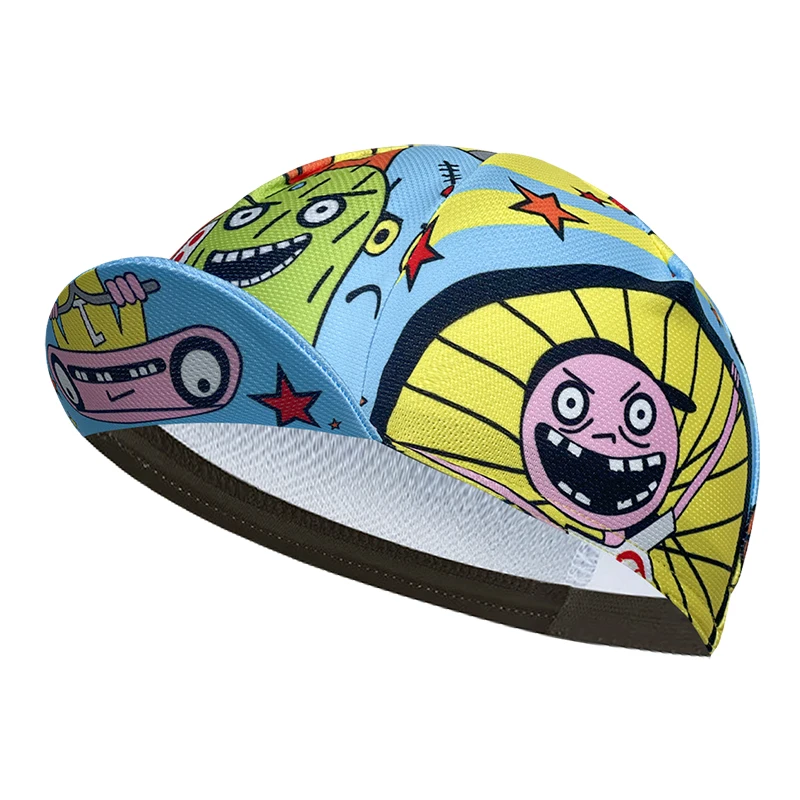 New summer sweat-wicking riding cap, polyester material, sweat-absorbent, neutral, graffiti elements, cute, popular