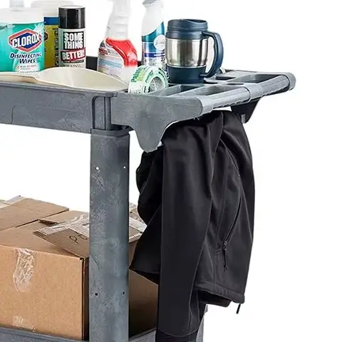 Multi-purpose 2-Tier Hand Truck—Ideal For Warehouses Garages And Cleaning Tasks—Heavy-Duty PP-Wheeled Hand Truck