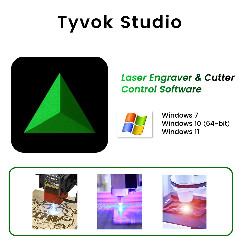 Software de control Tyvok TyvokStudio con controlador de cortador de grabado láser de todas las marcas compatible con viento 7/11 viento 10(64 bits)