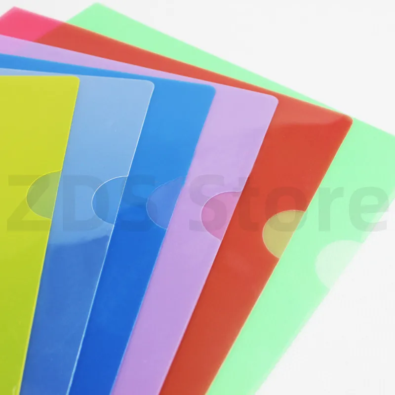 A4 Specification 10PCS L-Shaped Office Data Transparent Folder 2-Page