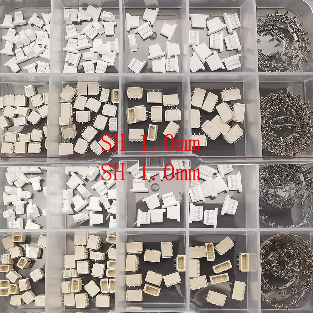 1Box SH 1.0/JST 1.25mm/ZH 1.5mm/PH 2.0mm/SM/SYP/XH 2.54mm/VH 3.96mm Pitch Male Female Housing Terminal Pin Header Wire Connector