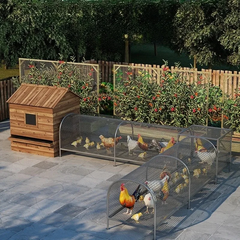 Chicken shed breeding tunnel Chicken track Poultry rainproof construction Household simple cage Outdoor
