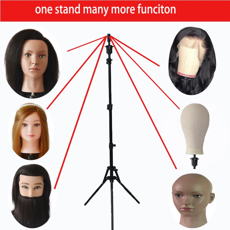 New Arrival Adjustable Wig Stand Wig Tripod For Mannequin Head Canvas Block Head Support Wig Making Display