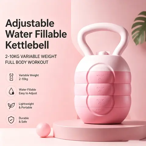 Adjustable Water Fillable Kettlebell 2-10KG Variable Weight Kettle Bell Portable Home Gym Equipment for Full Body Glute Leg