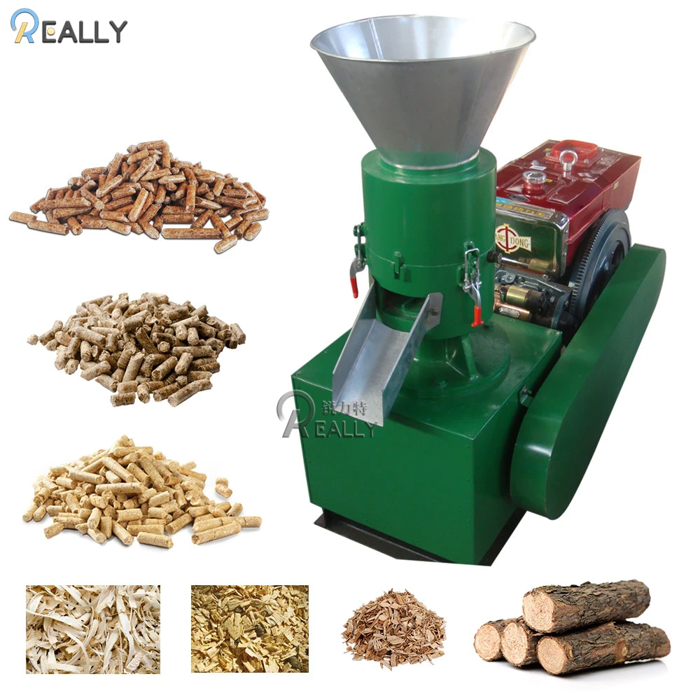 KN-SKJ200D Diesel wood pellet press machine with grinder wood pellet making line