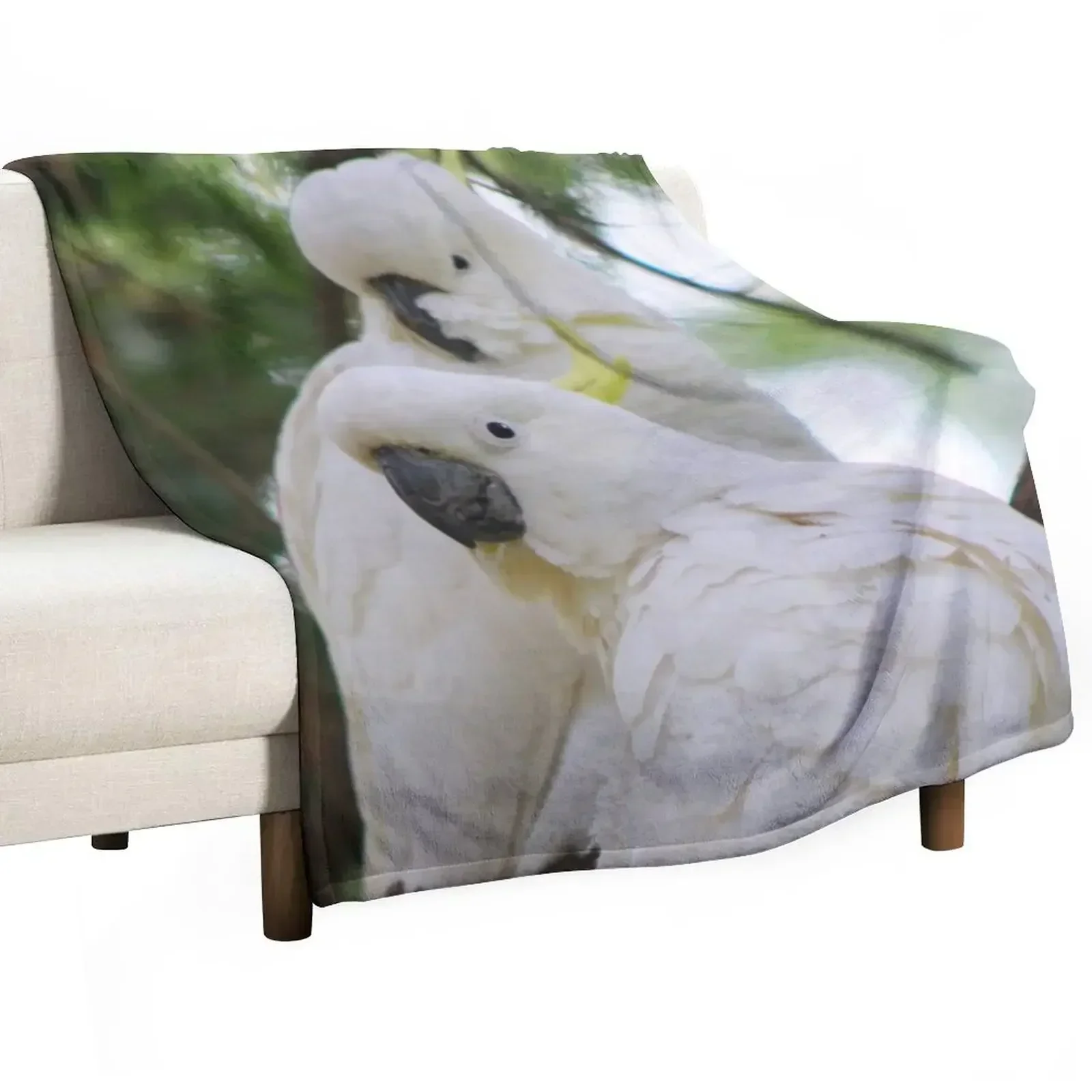 Sulphur Crested Cockatoos in Sydney Throw Blanket Warm Travel Plush Luxury Moving christmas gifts Blankets