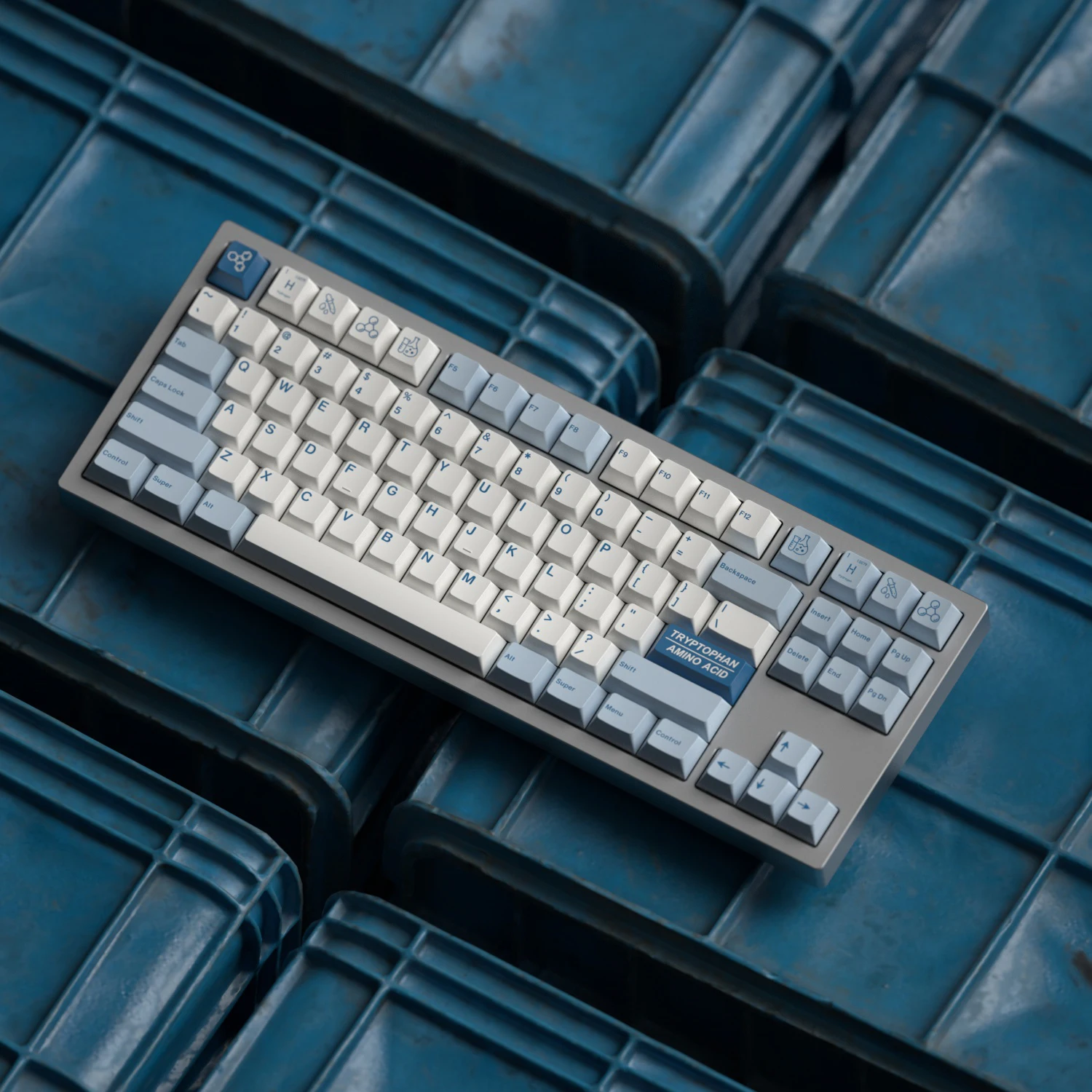 Imagem -03 - Jkdk-keycap de Hidrogênio Branco e Azul Perfil Cereja Caps de Teclas Pbt Dye Subbed Teclado Mecânico com Interruptor mx