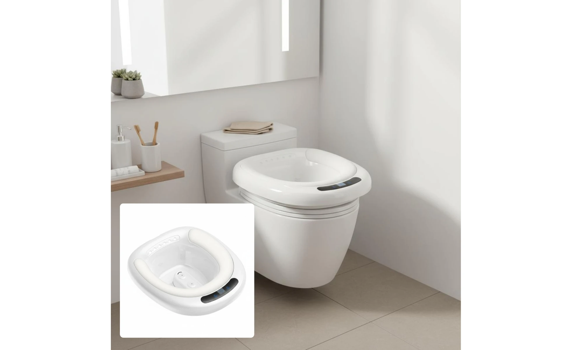 Electric Sitz Bath Basin No Squat Toilet Sitz Bath Seat Pregnancy Wash Basin Automatic Water Spray Bathroom Aid