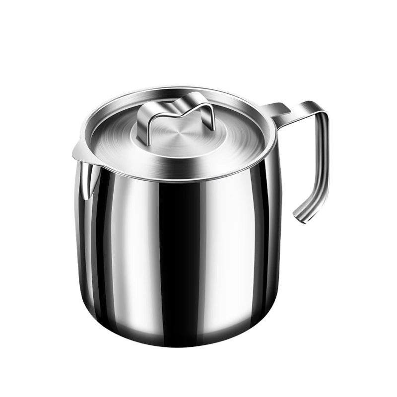 KENGQ High Quality Modern Stainless Steel Bacon Grease Container with Strainer Home Kitchen Cooking Oil Pot Hotel Use