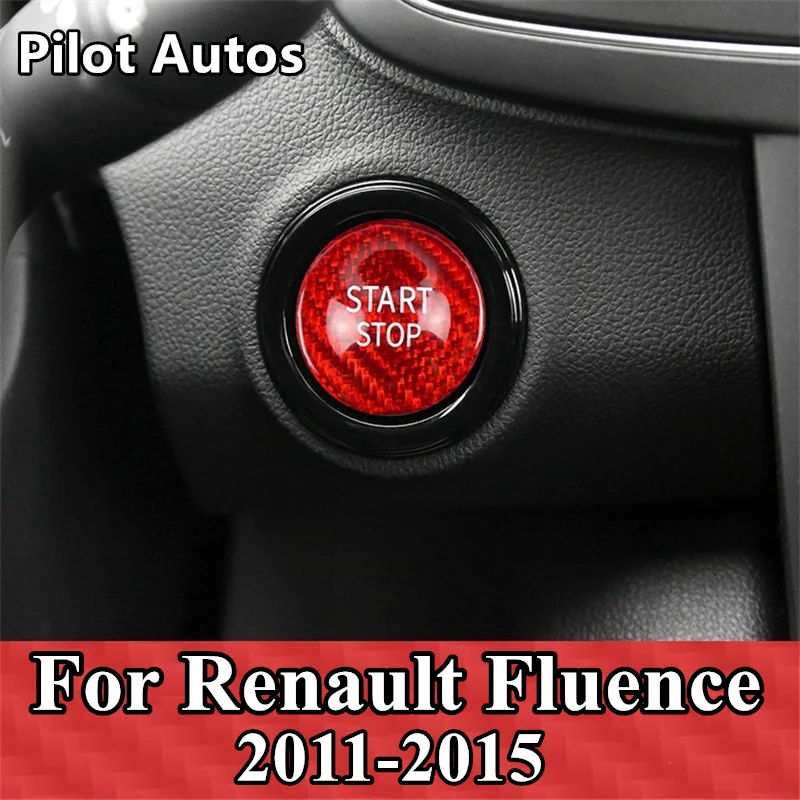 

For Renault Fluence Car Engine Start Stop Button Cover Genuine Carbon Fiber Sticker 2011 2012 2013 2014 2015