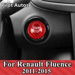 For Renault Fluence Car Engine Start Stop Button Cover Genuine Carbon Fiber Sticker 2011 2012 2013 2014 2015