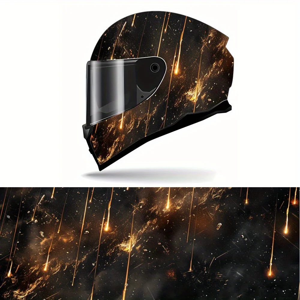 

Starry Night Sky Pattern Helmet Vinyl Wrap, Waterproof Removable Decals for Motorcycle Bike Helmets, Anti-Scratch Universal Fit,