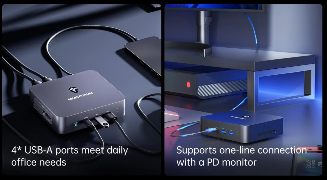 MINISFORUM 2023 Small UN305 Octa Cores LPDDR5 Dual Channel