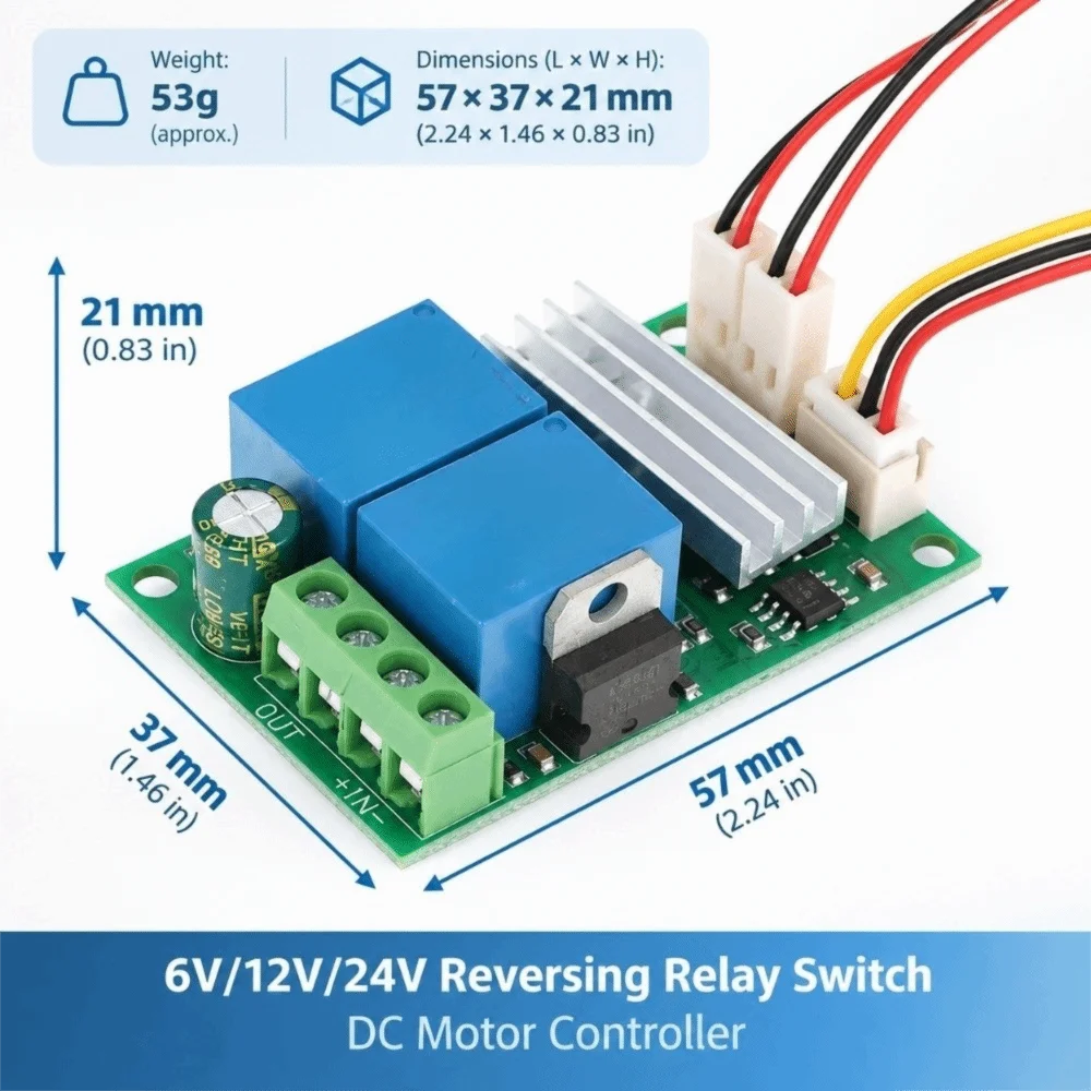 6V 12V 24V Motor Speed Controller CW CCW Rotation Reversible Switch DC Motor Controller 3A Current Rating Overload Protection