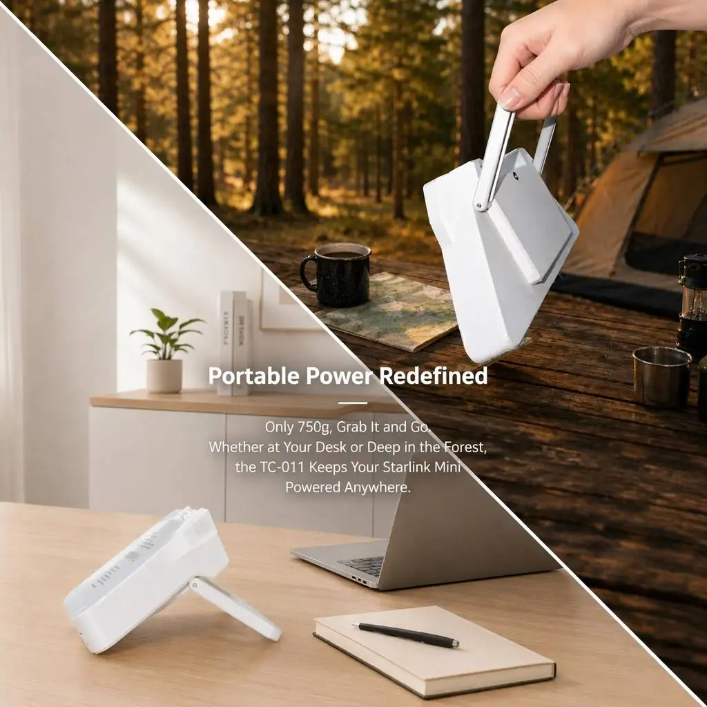 99Wh Aluminum Alloy Outdoor Power Bank with Holder for Starlink Mini 27500mAh DC 65W USB-C PD 45W IP65 Display Camping RV