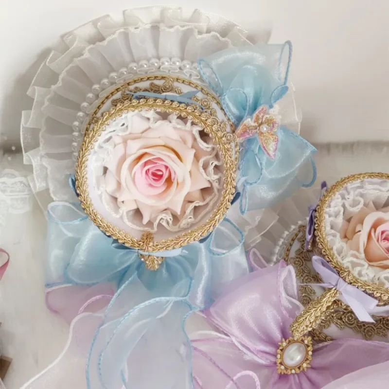Lolita Girls Rose With Long Ribbon Tea Cup Top Hat Fedoras Palace Spanish