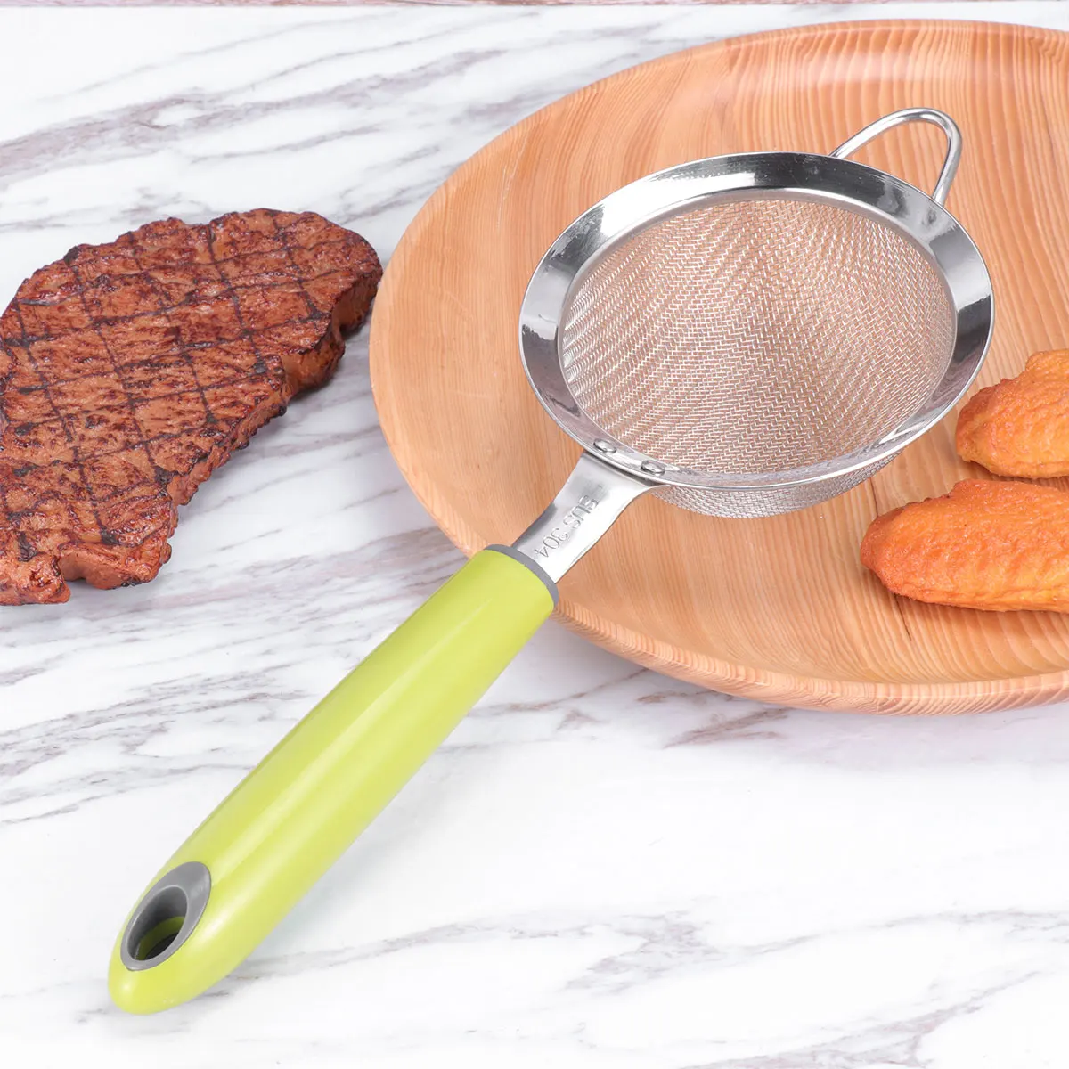 

Stainless Steel Colander 10Cm Rust Resistant Lightweight Stronger Long-Lasting Kitchen Strainer For Tea Coffee Flour Sugar