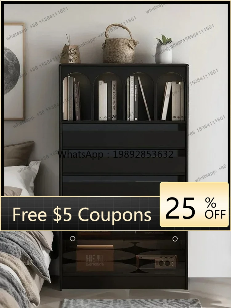 

W2 Solid wood antique chest cabinet retro multi-functional living room side cabinet floor storage magazine