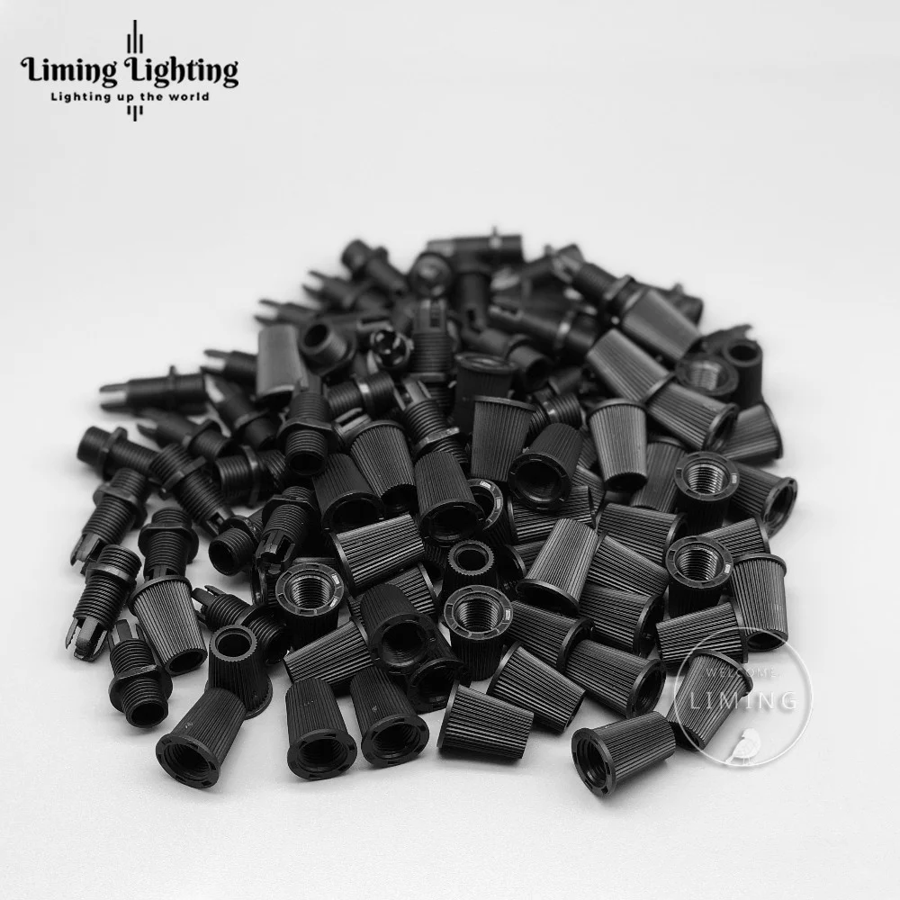 60pcs Strain Reliefs Cable Gland Connectors Cord Grips For Wiring, Pendant Hanging Light, Ceiling Lighting Black Plastic